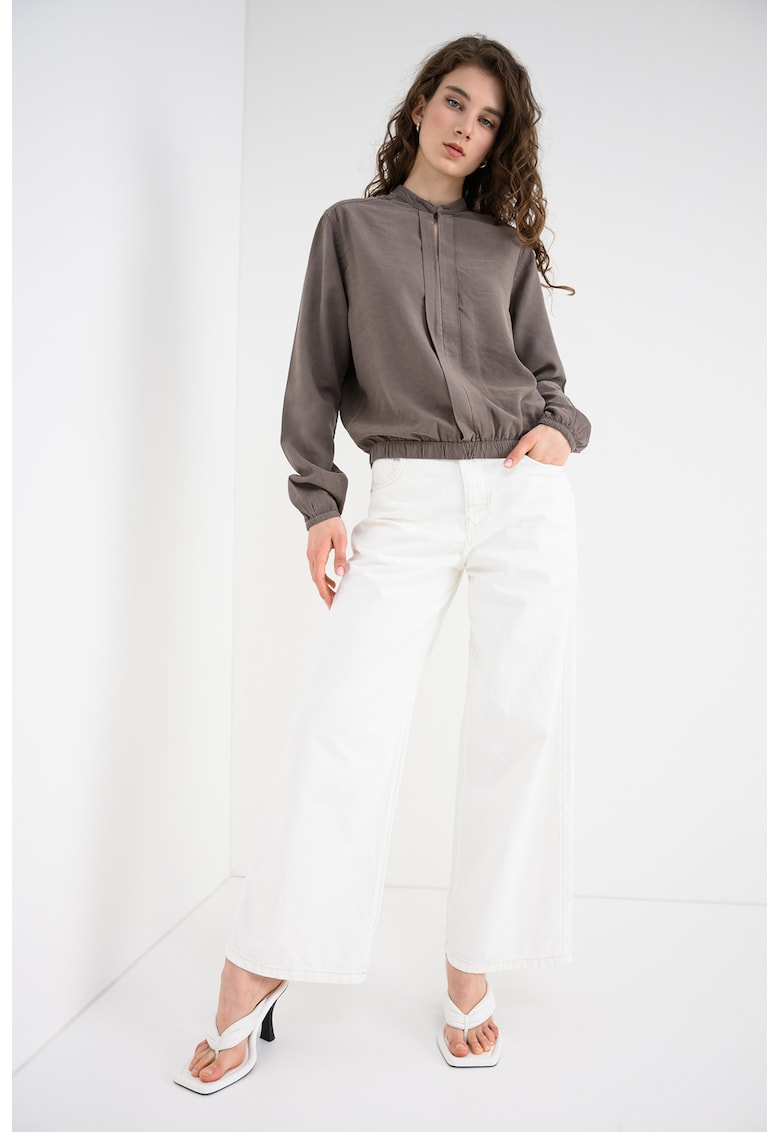 Bluza supradimensionata cu nasturi - Maro deschis
