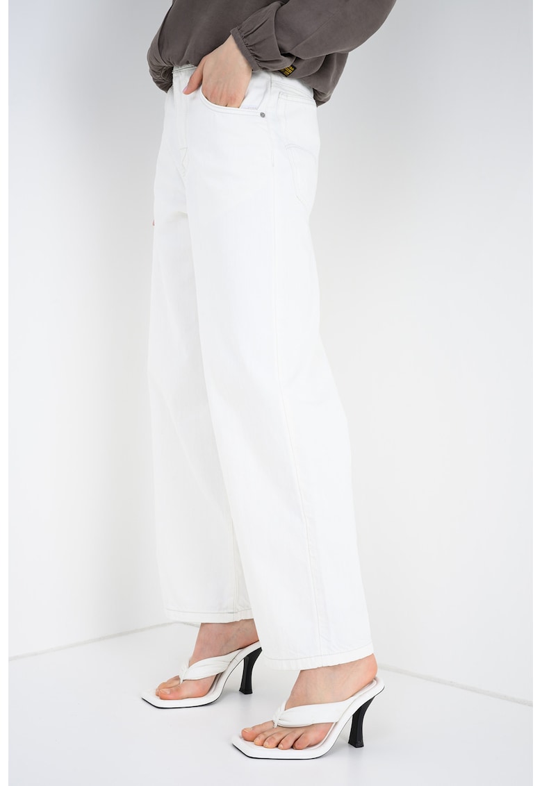 Blugi cu croiala ampla si talie inalta Skated - Alb murdar