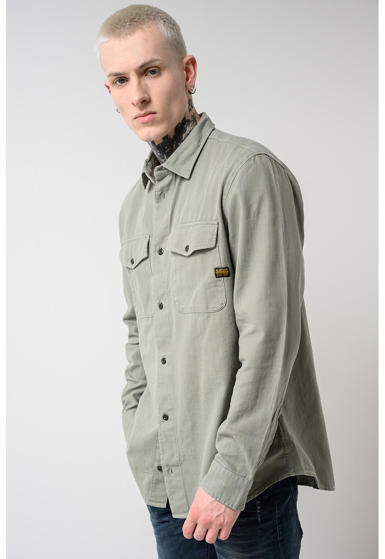 Camasa slim fit Marine - Verde deschis