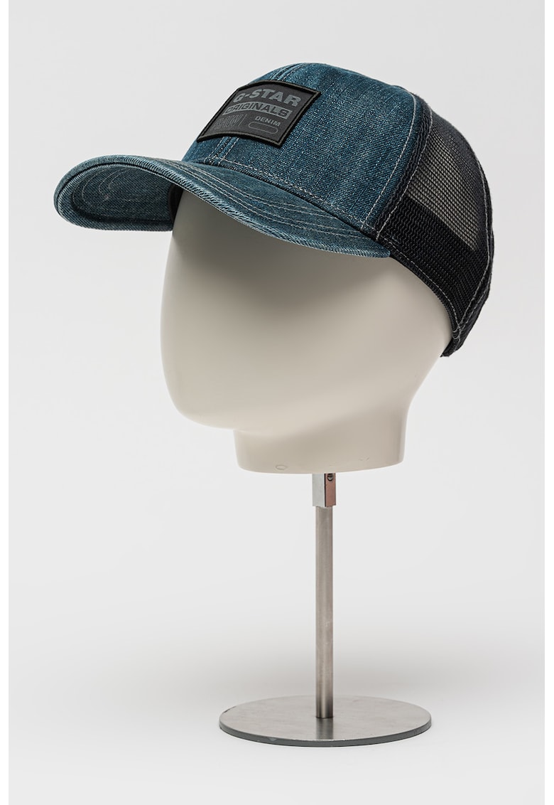 Sapca din denim cu insertii de plasa - Gri/Bleumarin