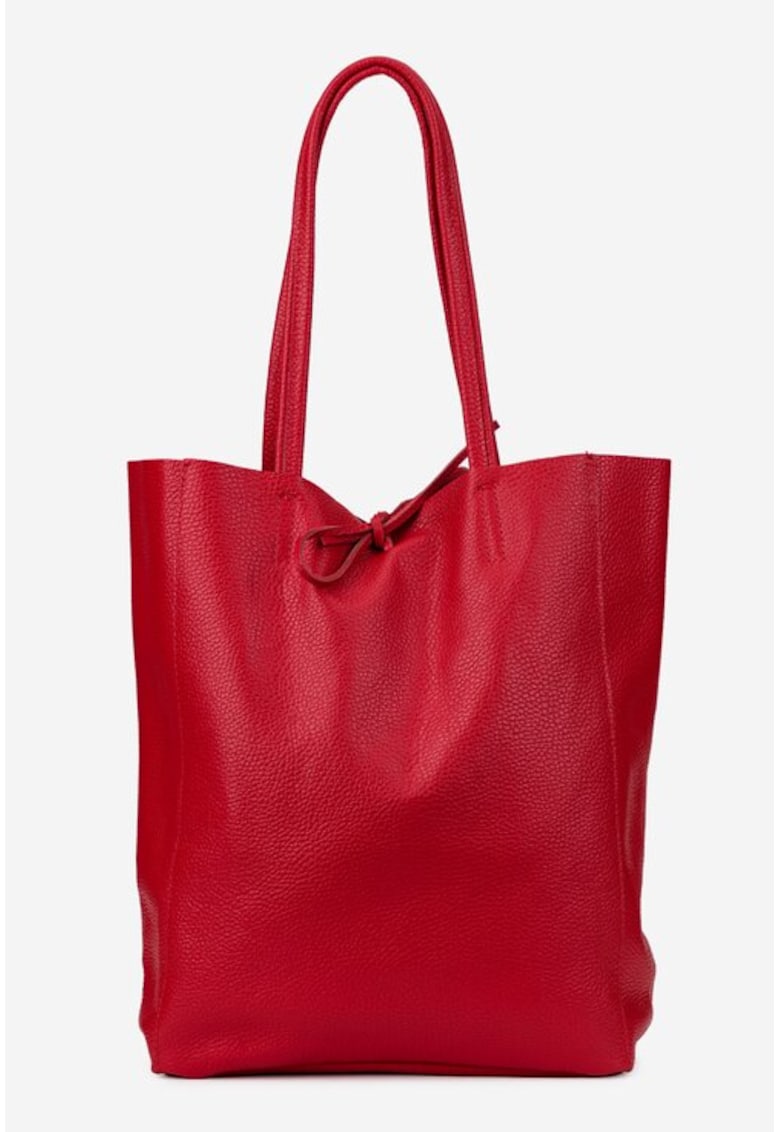 Geanta dama shopper din piele naturala - Rosu