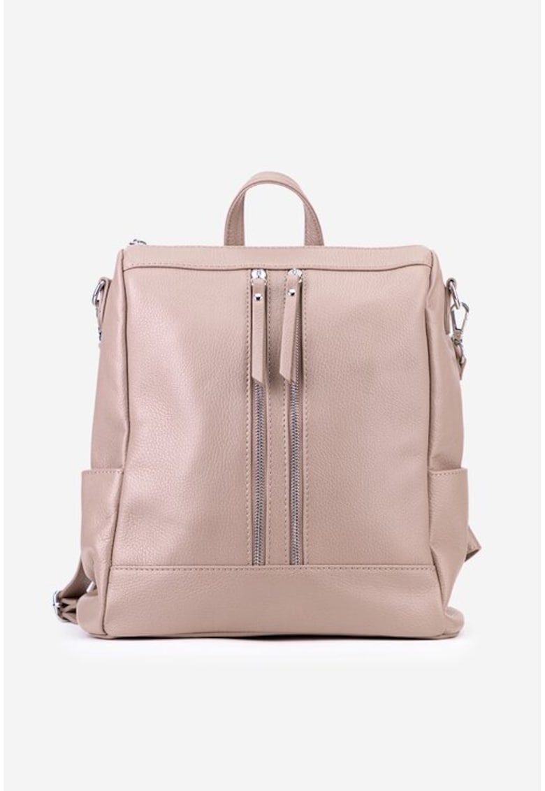 Rucsac dama roz pudra confectionat din piele texturata