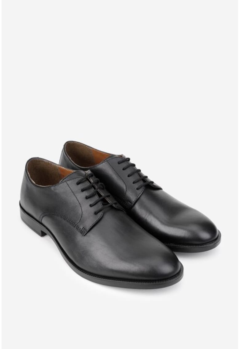 Pantofi barbati din piele naturala neagra
