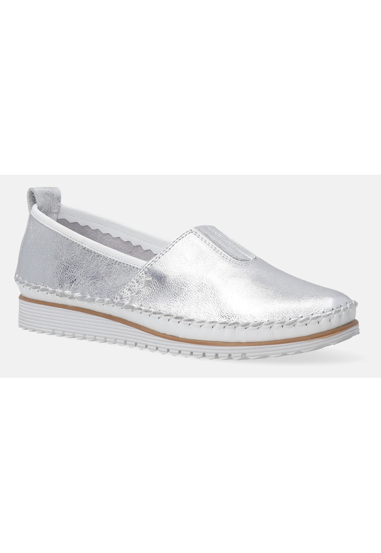 Mocasini din piele naturala cu insertie elastica