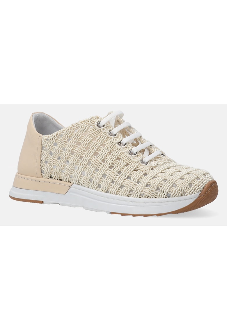 Pantofi sport din textil cu garnituri din piele