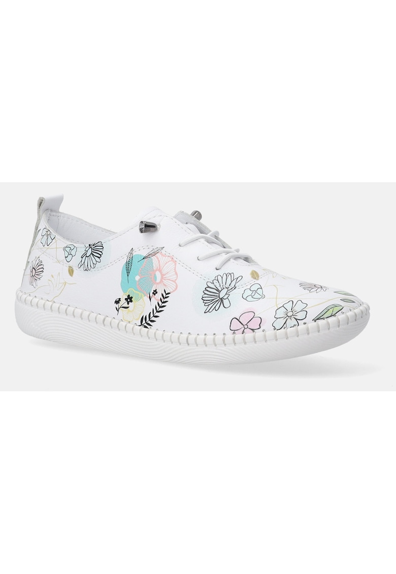 Pantofi sport din piele cu imprimeu floral