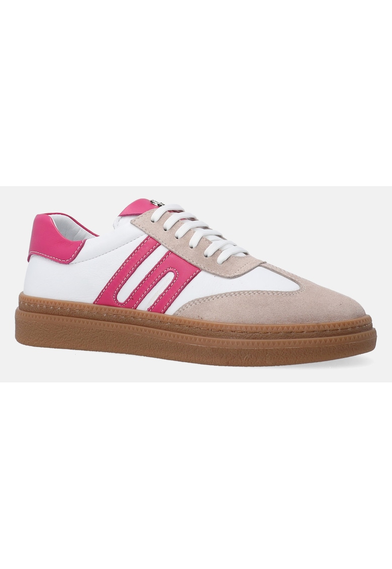 Pantofi sport de piele cu garnituri de piele intoarsa