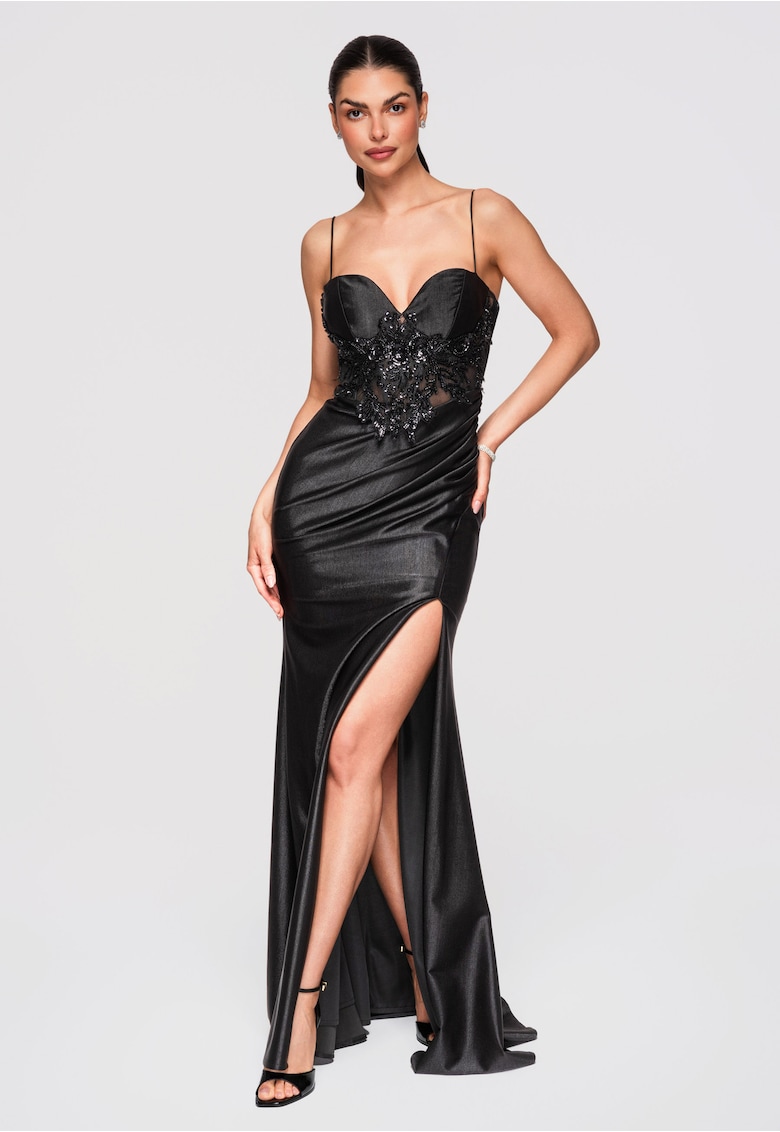 Rochie de seara maxi LA-OM-DLR332 - Negru