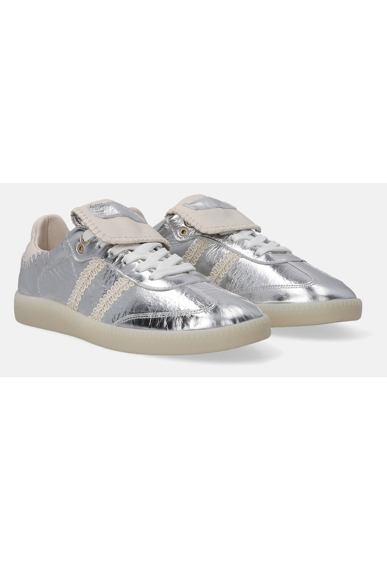 Pantofi sport de piele cu benzi decorative