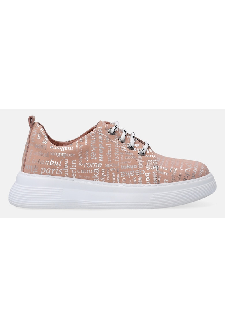 Pantofi sport cu imprimeu si talpa wedge -