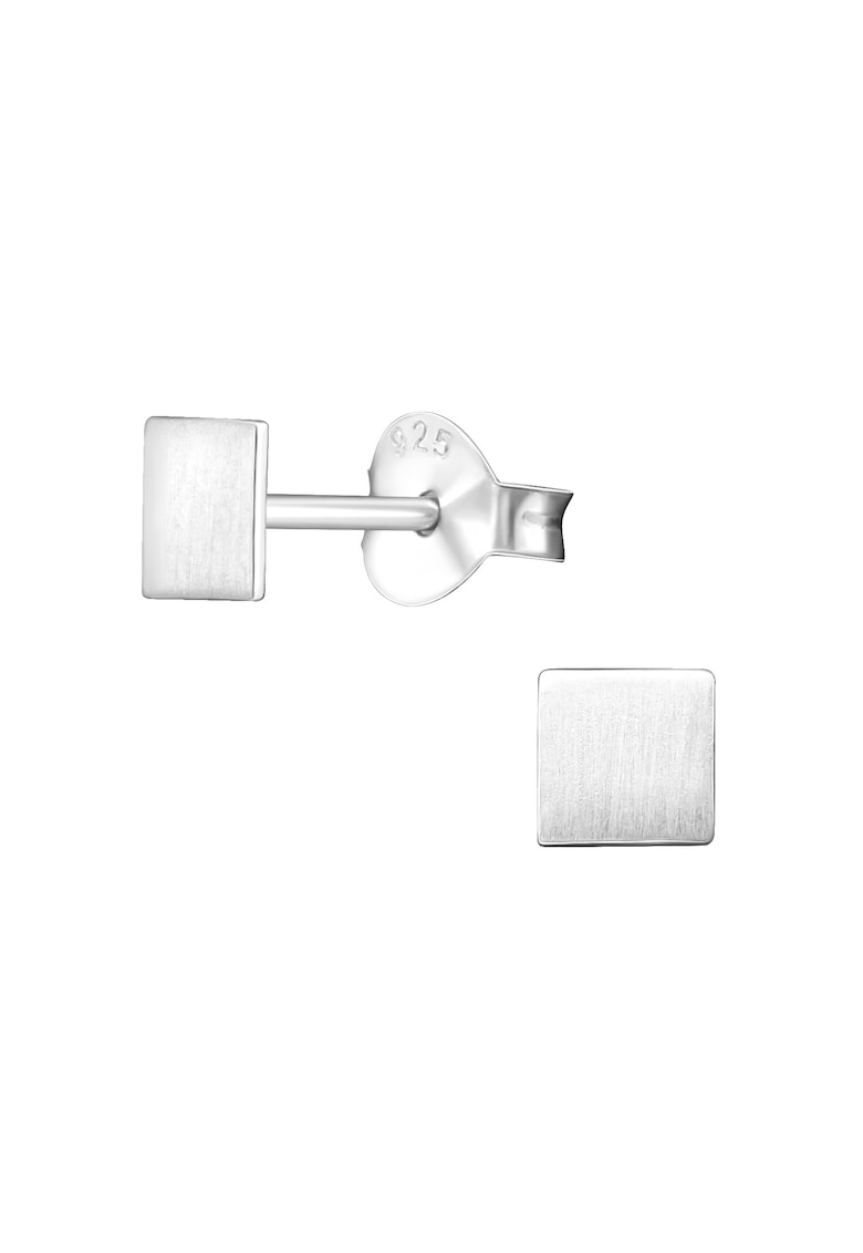 Cercei din argint 925 patrat - finisaj satinat - 4x4mm