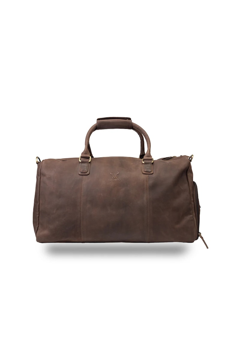 Geanta de voiaj/fitness din piele naturala maro inchis Travel Bag