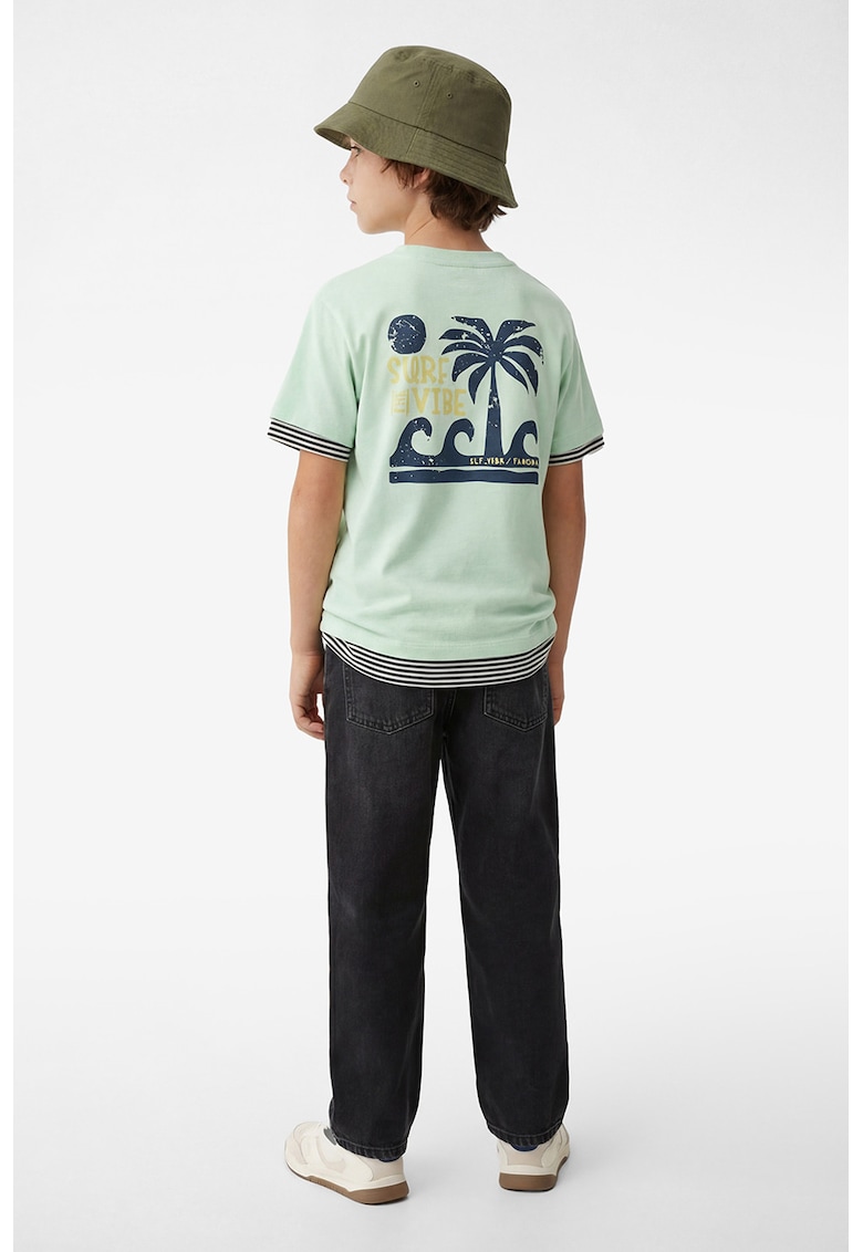 Tricou de bumbac cu imprimeu - Mint