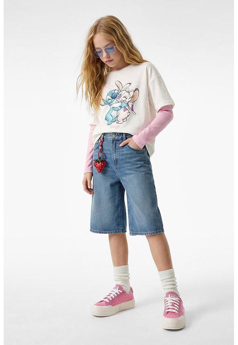 Tricou supradimensionat cu desene - Alb