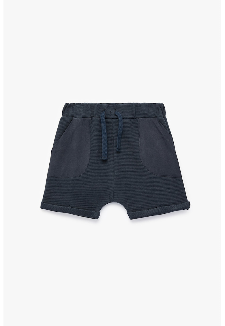 Pantaloni scurti cu snur - din bumbac - Bleumarin