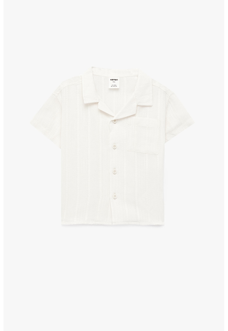 cardigan cu maneci scurte si revere decupate - Alb