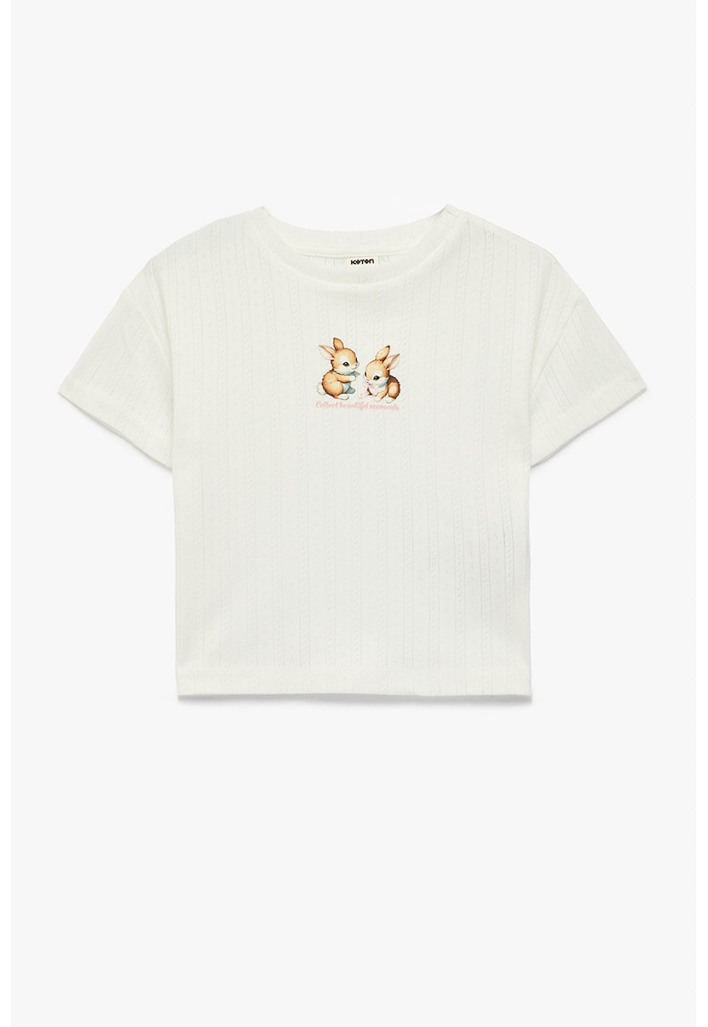Tricou cu iepurasi - Alb