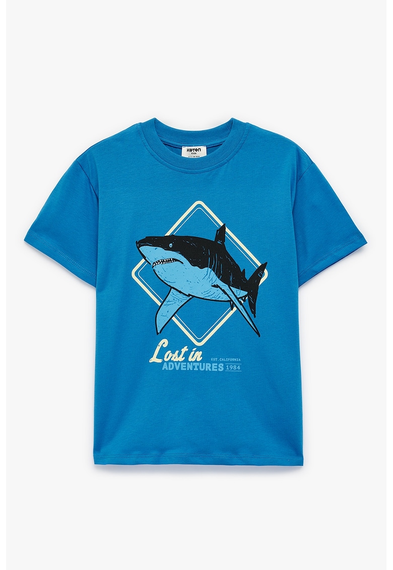 Tricou regular fit de bumbac - Turcoaz