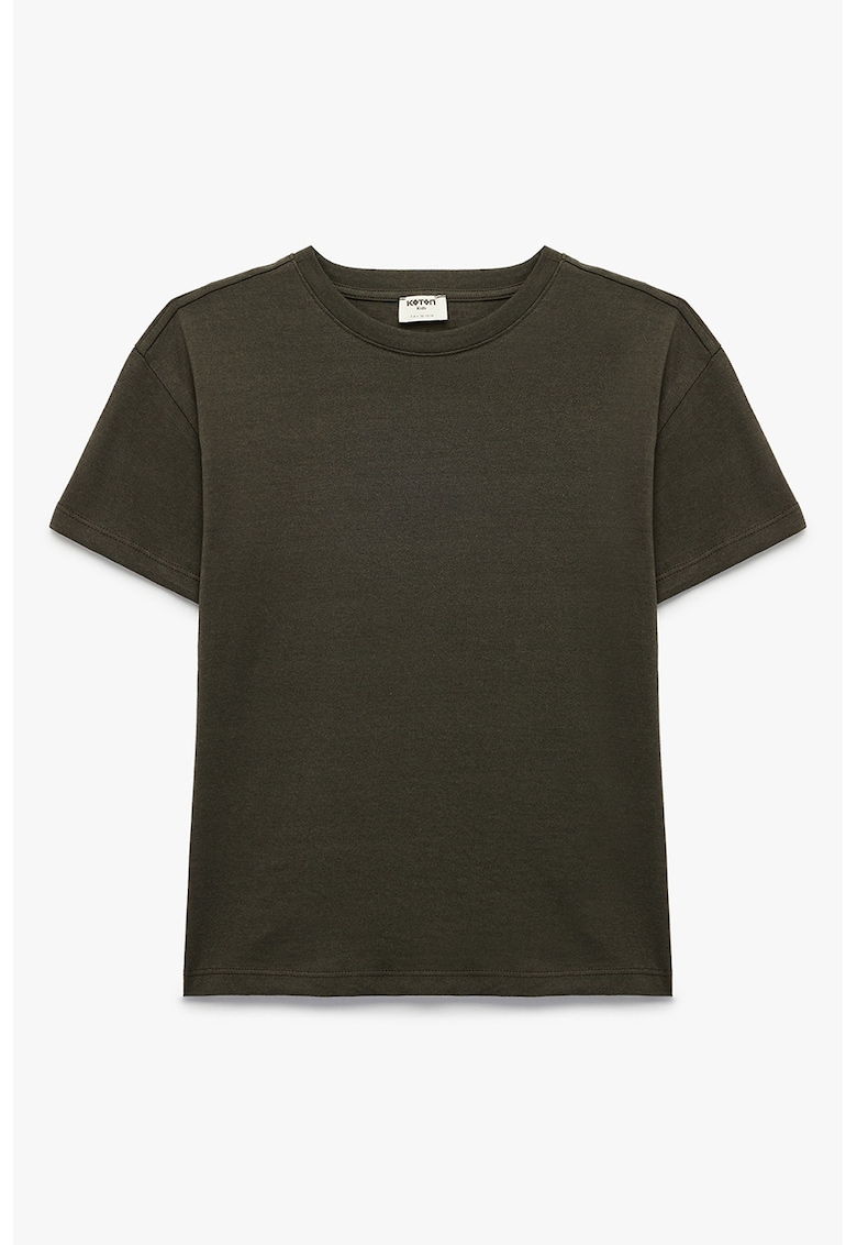Tricou uni din amestec de bumbac - Gri antracit