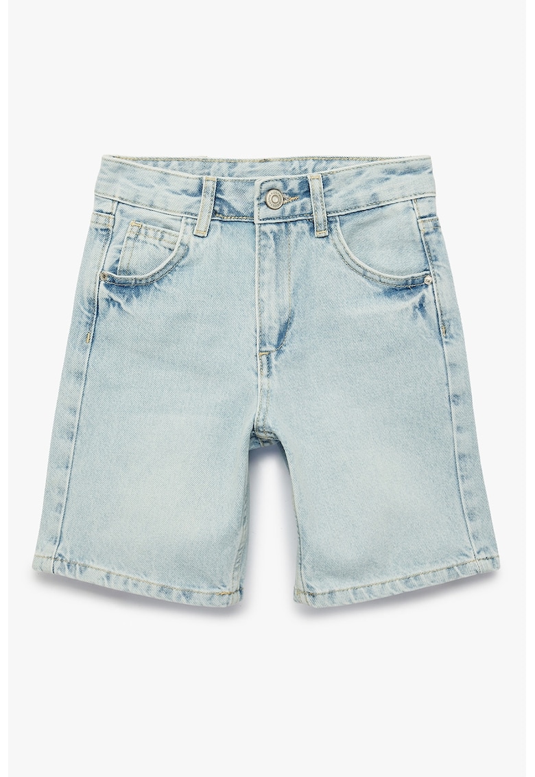 Blugi scurti regular fit - Albastru deschis melange