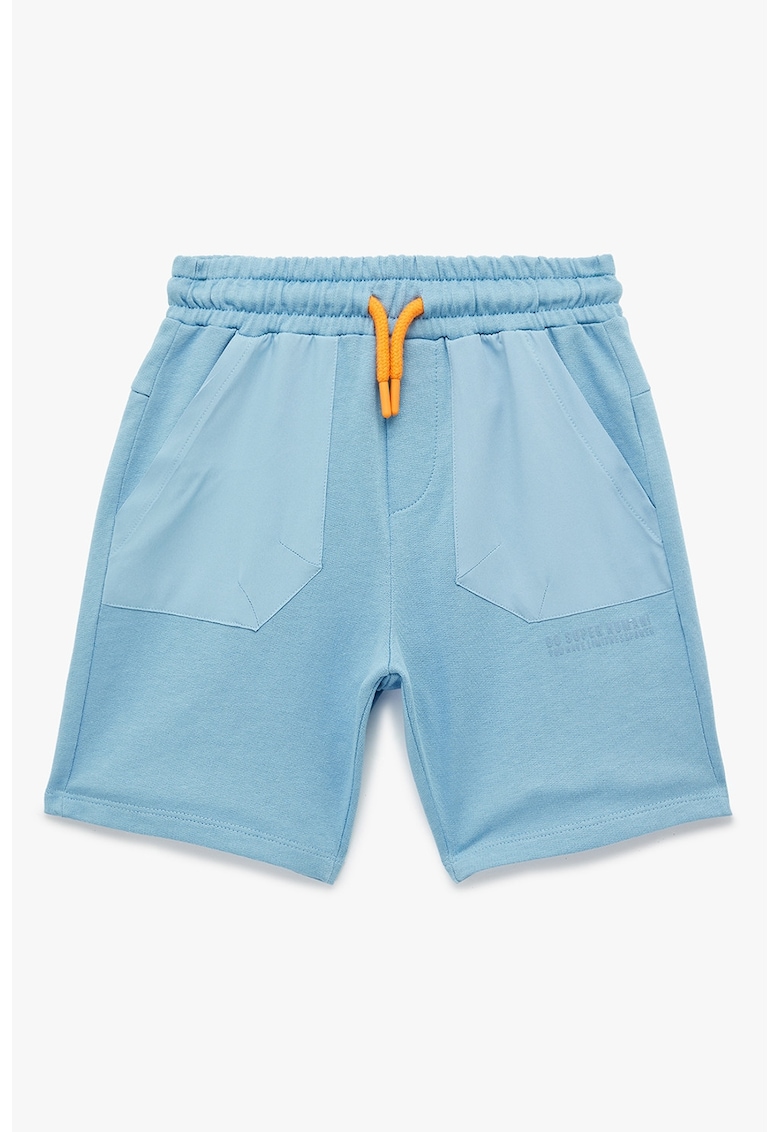 Pantaloni scurti de trening din bumbac - Albastru deschis