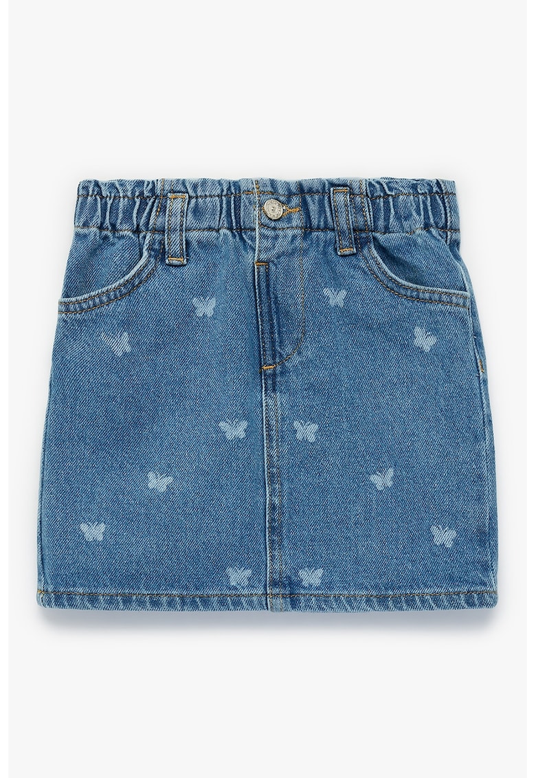 Fusta mini de denim - Albastru melange