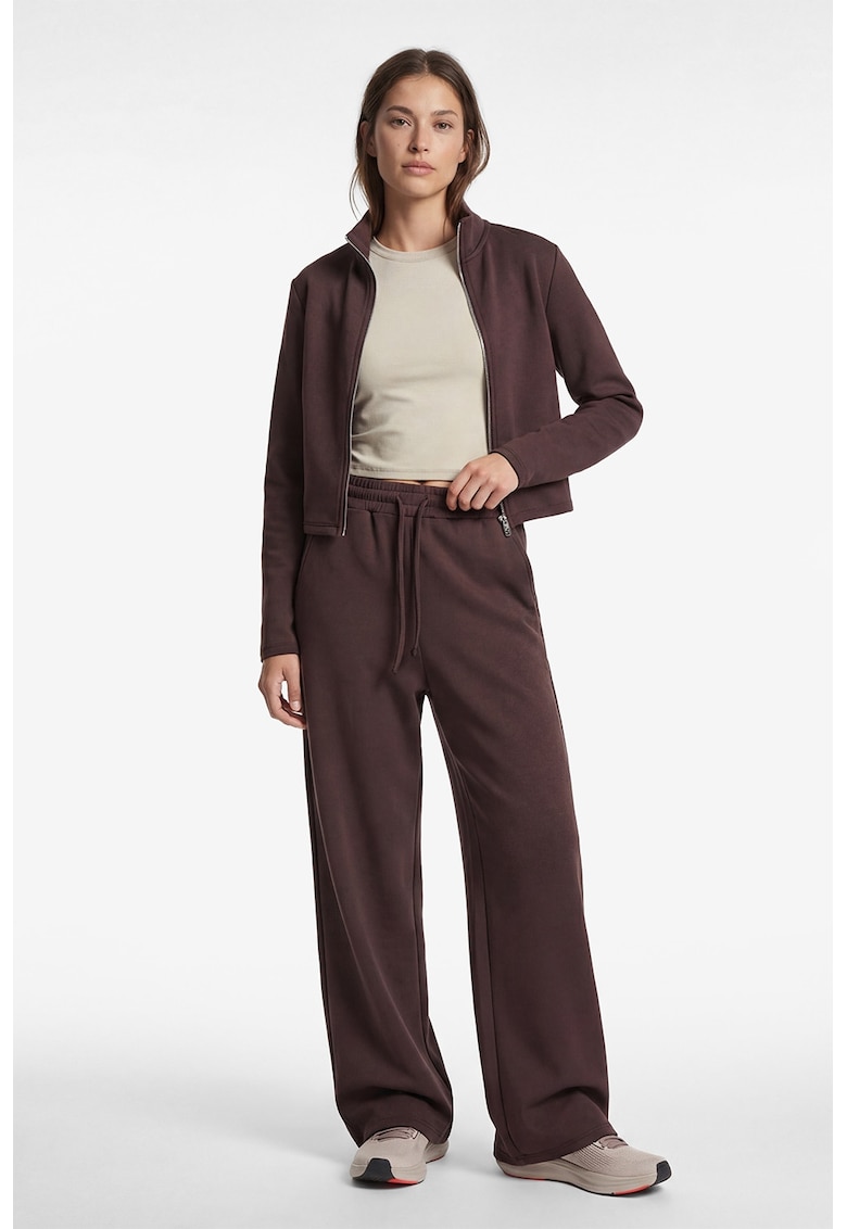 Pantaloni drepti de trening cu talie inalta - Violet tyrian