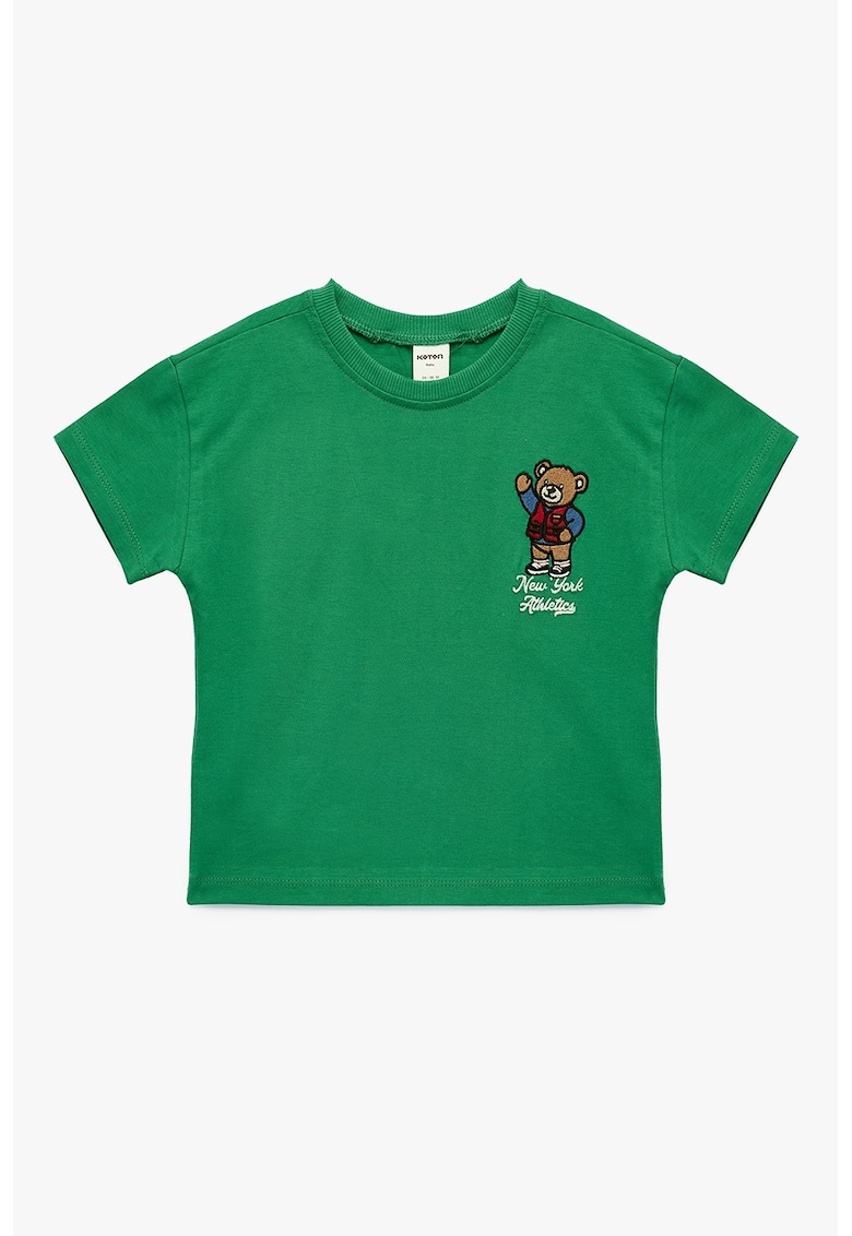 Tricou cu aplicatii brodate - Verde