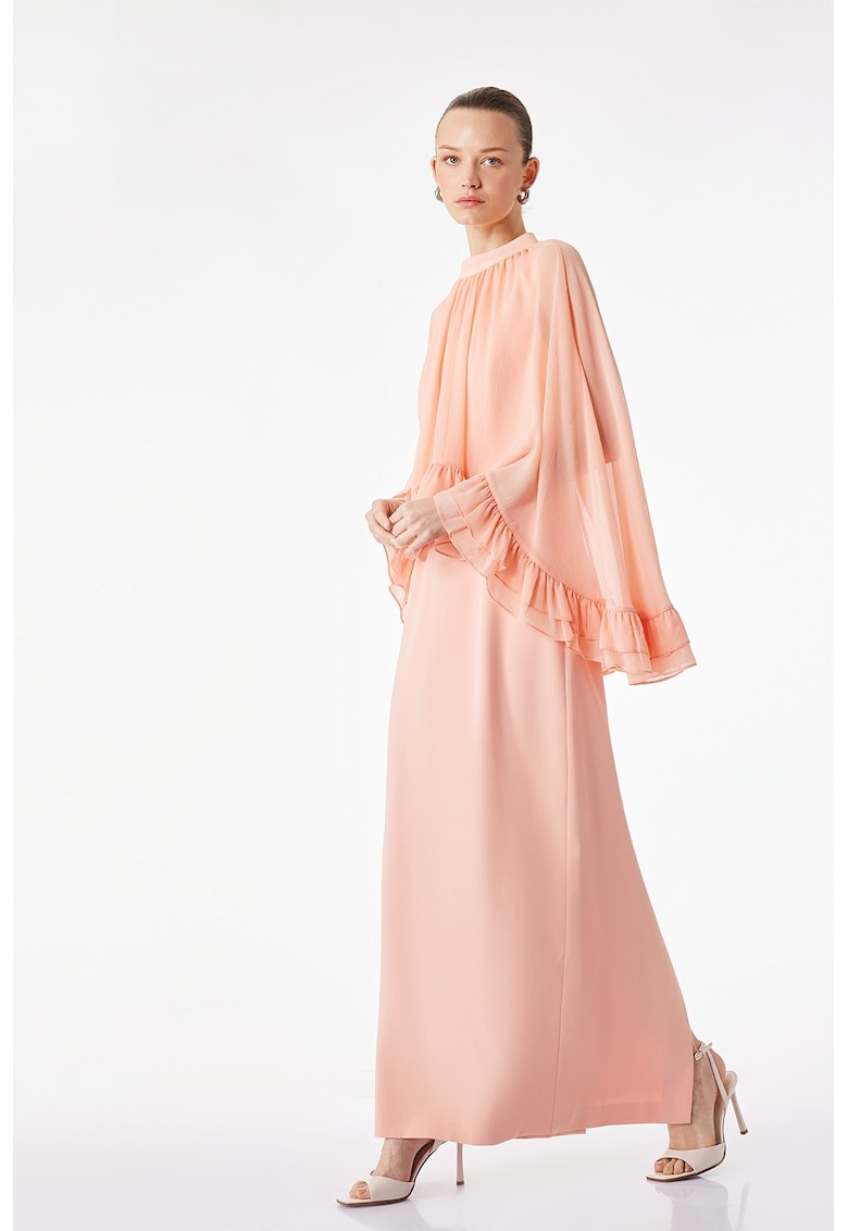 Rochie lunga cu capa vaporoasa - Piersica