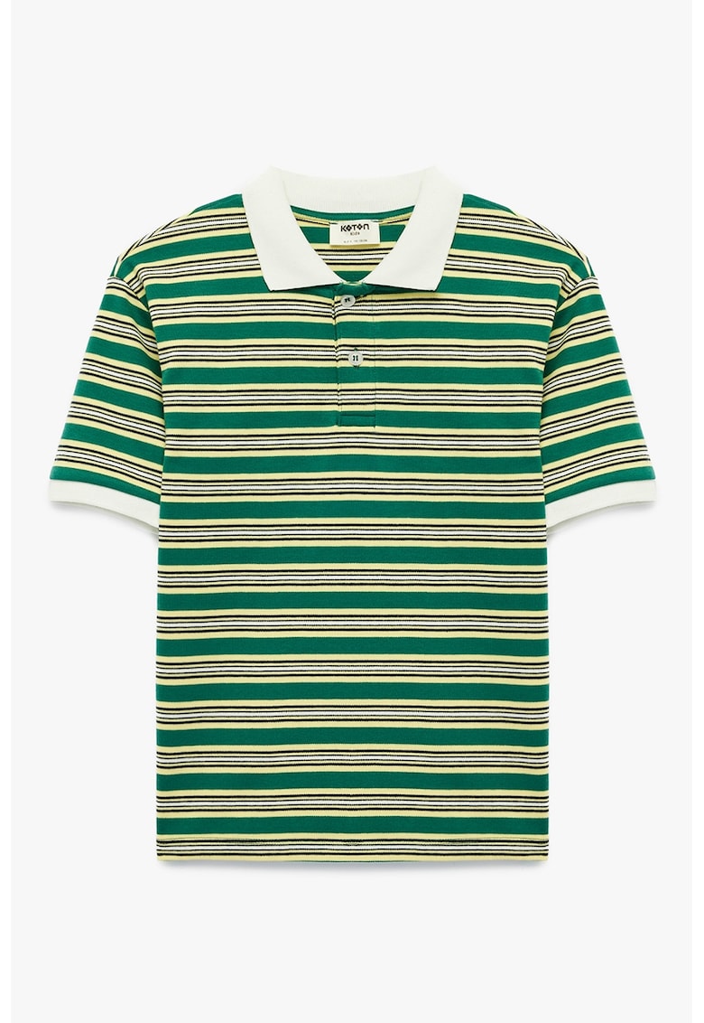 Tricou polo cu dungi - Verde