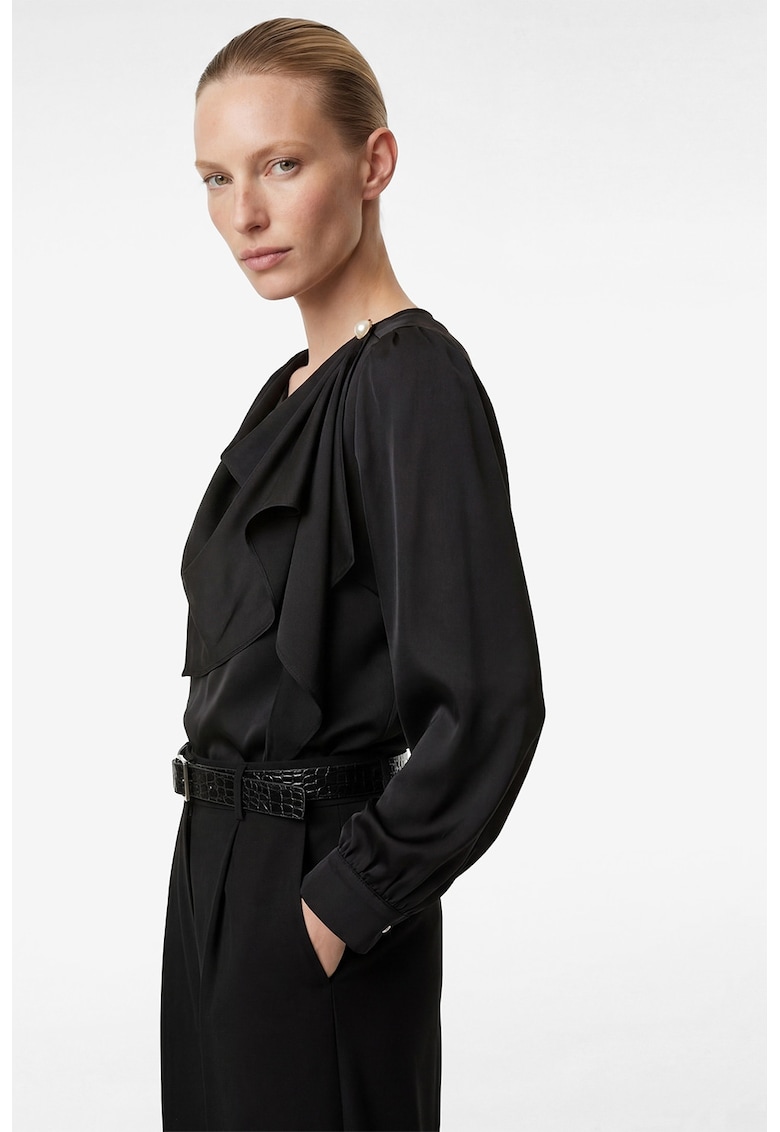 Bluza uni cu volane - Negru