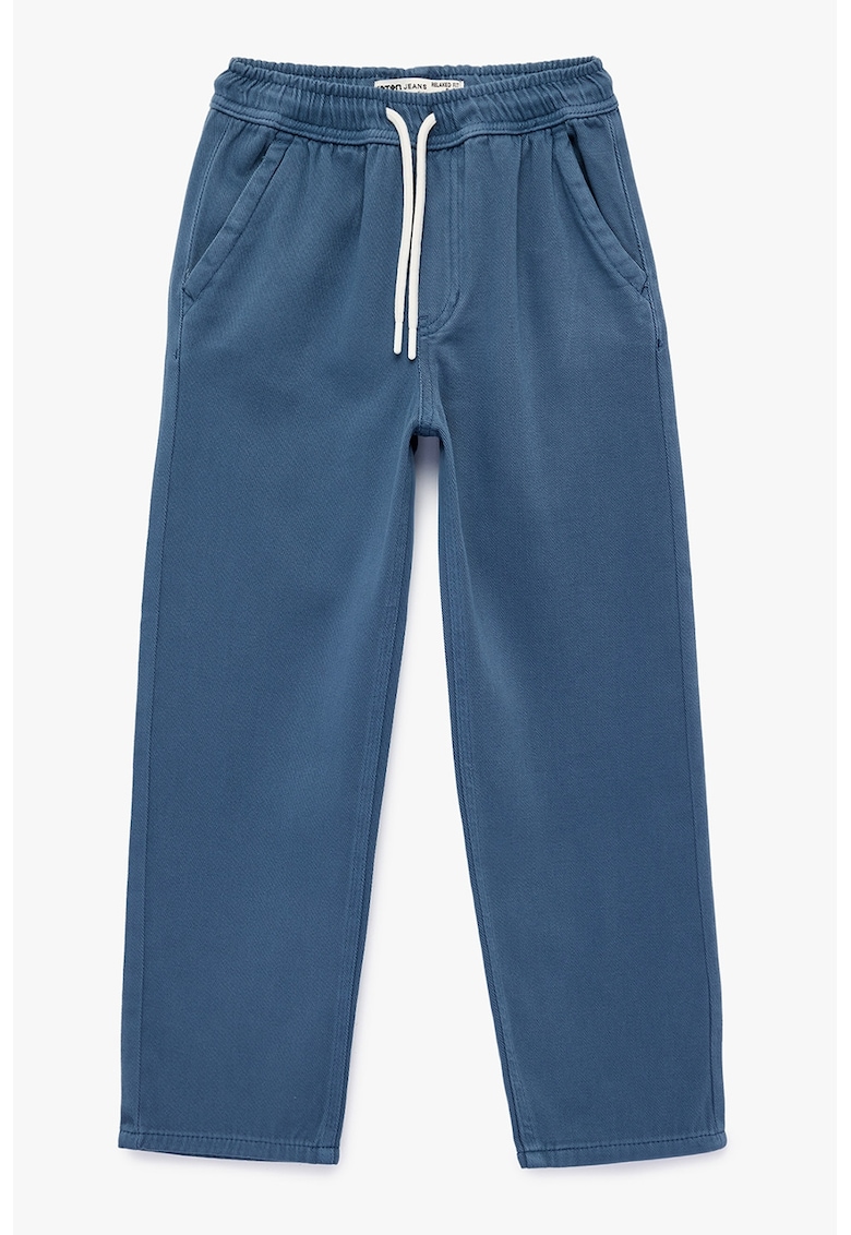 Pantaloni relaxed fit de trening cu snur - Albastru