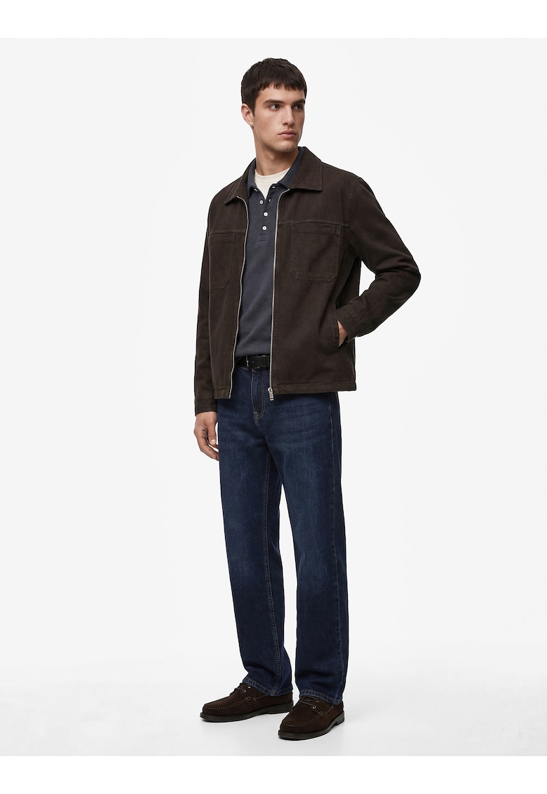 Blugi slim fit cu talie medie - Bleumarin