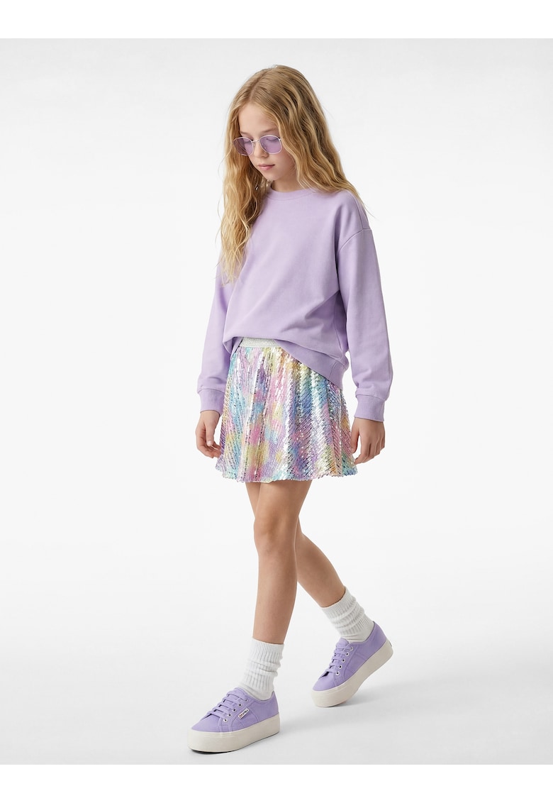 Fusta scurta cu paiete - Violet/Roz/Albastru