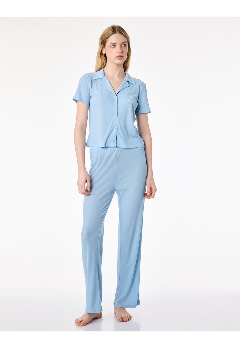 Pijama cu striatii - Albastru lavanda