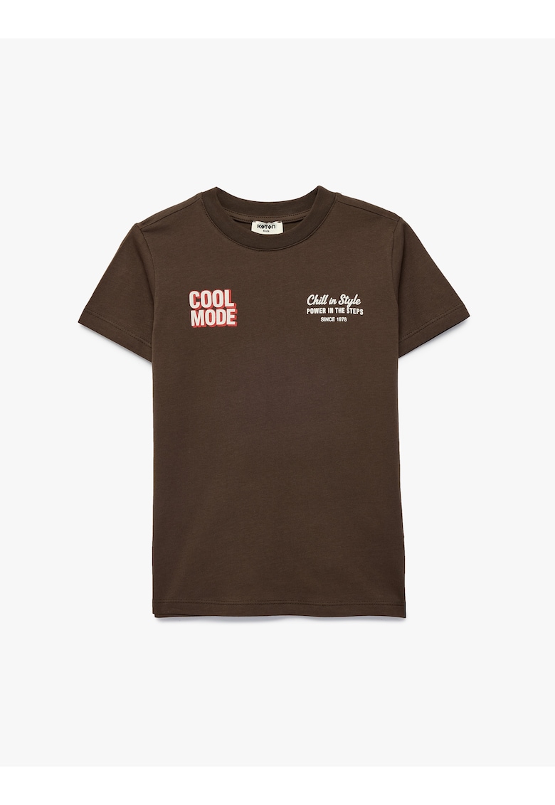 Camasa regular-fit cu imprimeu pe partea din spate - Alb/Maro/Coral