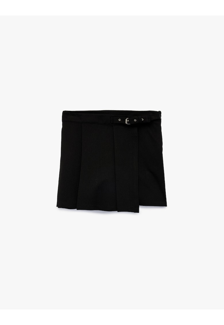 Fusta-pantalon scurta cu model uni - Negru
