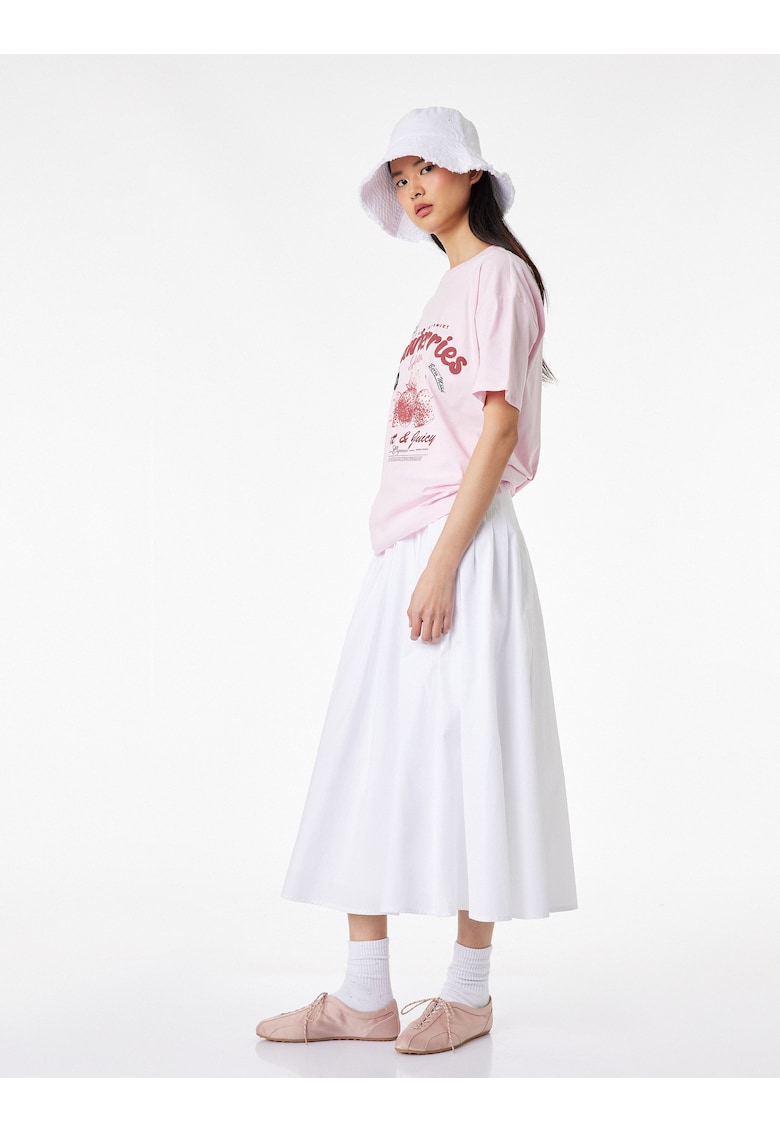 Tricou din bumbac cu imprimeu - Roz zmeuriu/Roz pastel/Negru stins