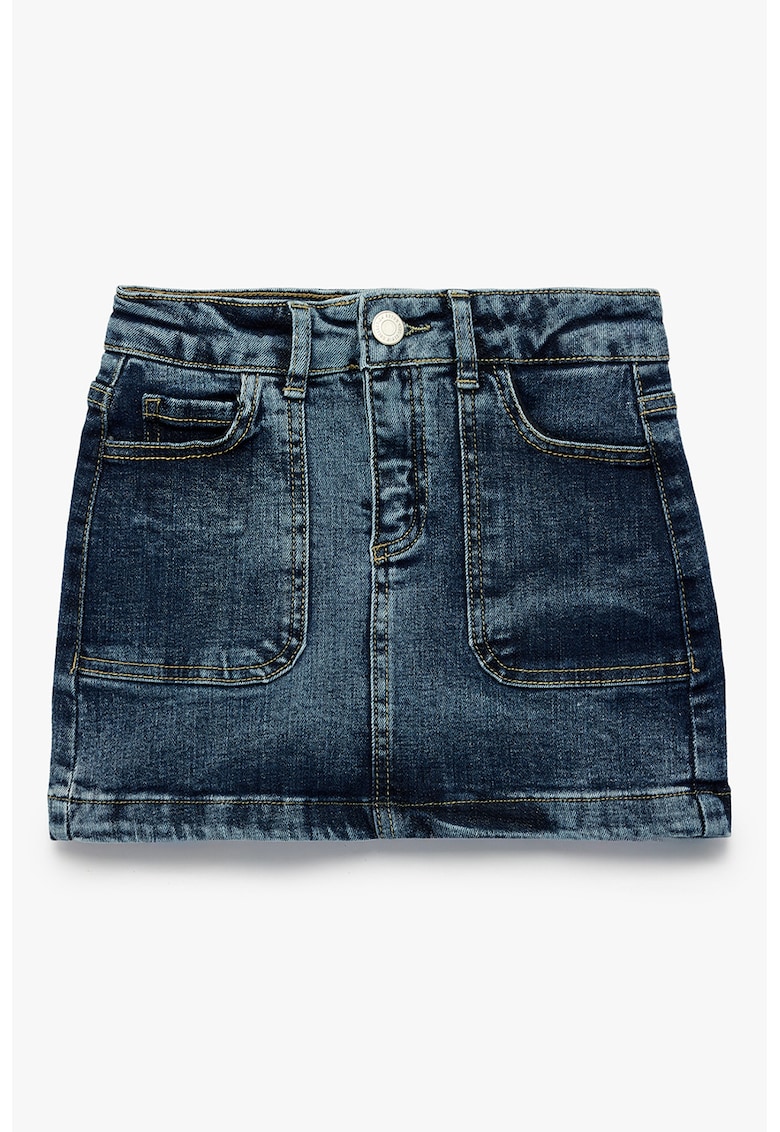 Fusta din denim cu 5 buzunare - Albastru