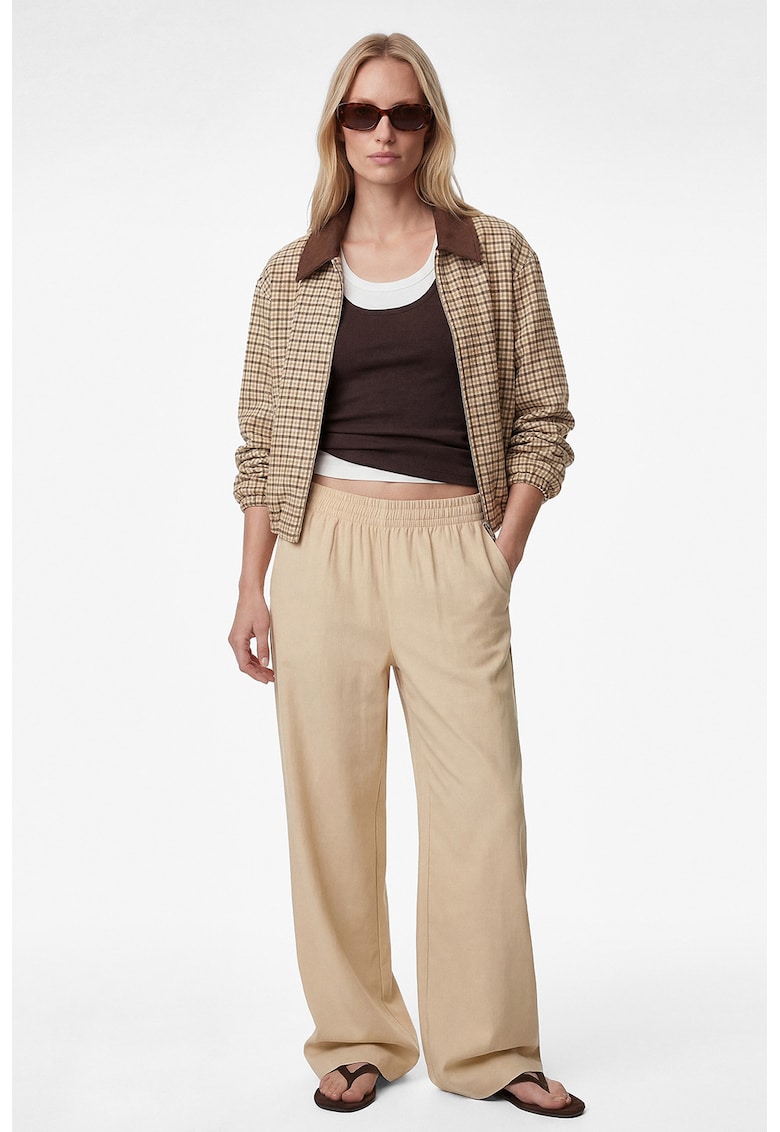 Pantaloni drepti de trening din amestec de modal - Bej deschis