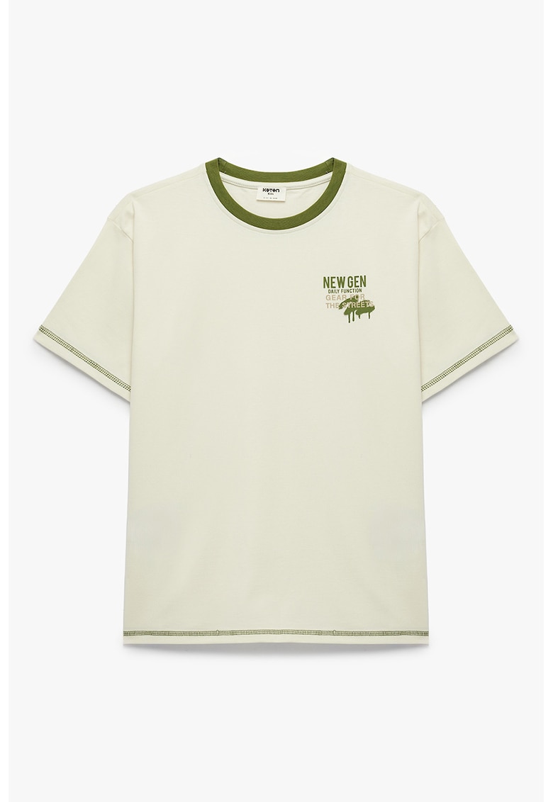 Tricou regular fit de bumbac - Verde pal
