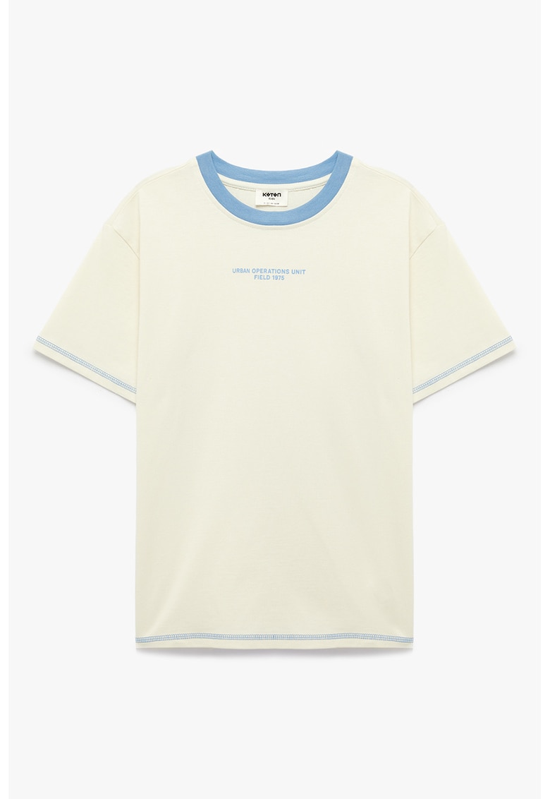 Tricou cu imprimeu text discret - Verde pal