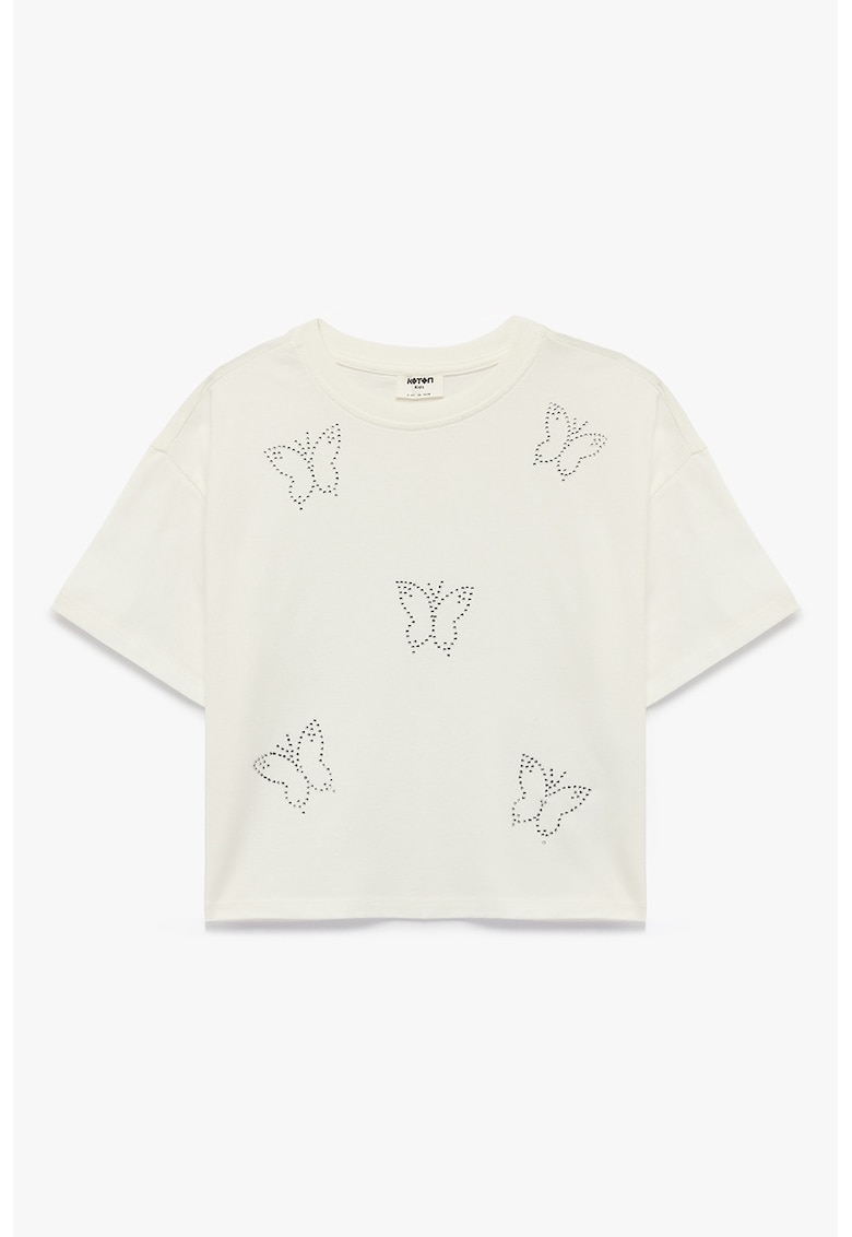Tricou de bumbac cu model grafic - Alb murdar