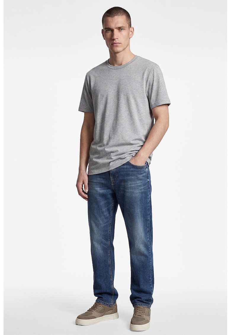 Tricou uni din amestec de modal - Gri deschis melange