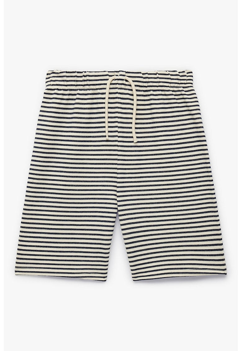 Pantaloni scurti cu dungi - Galben pal/Negru stins