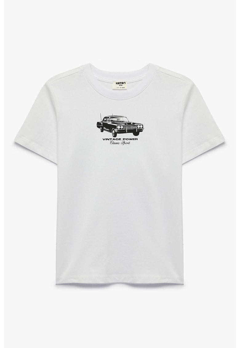 Tricou cu imprimeu pe piept - Alb optic