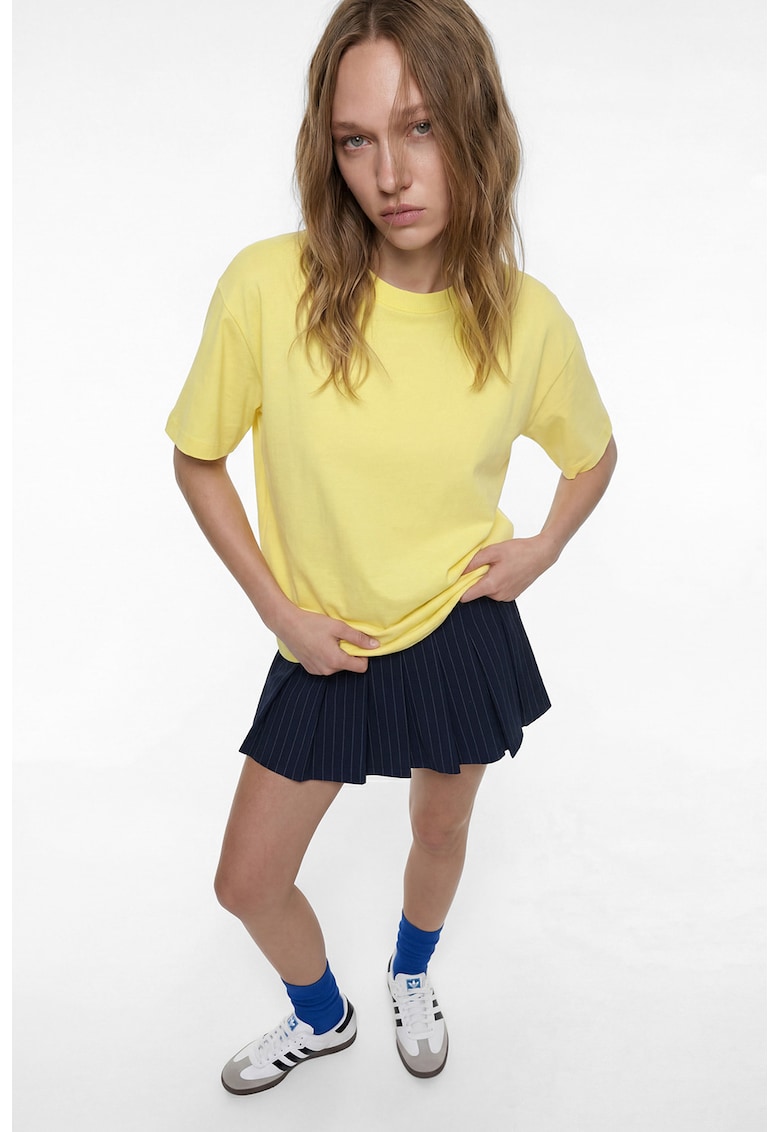 Tricou lejer de bumbac - Galben pal