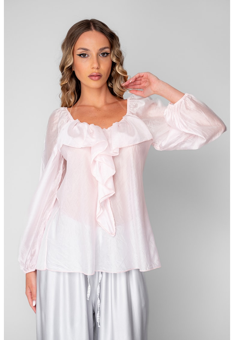 Bluza femei cu volane 20774 - Roz