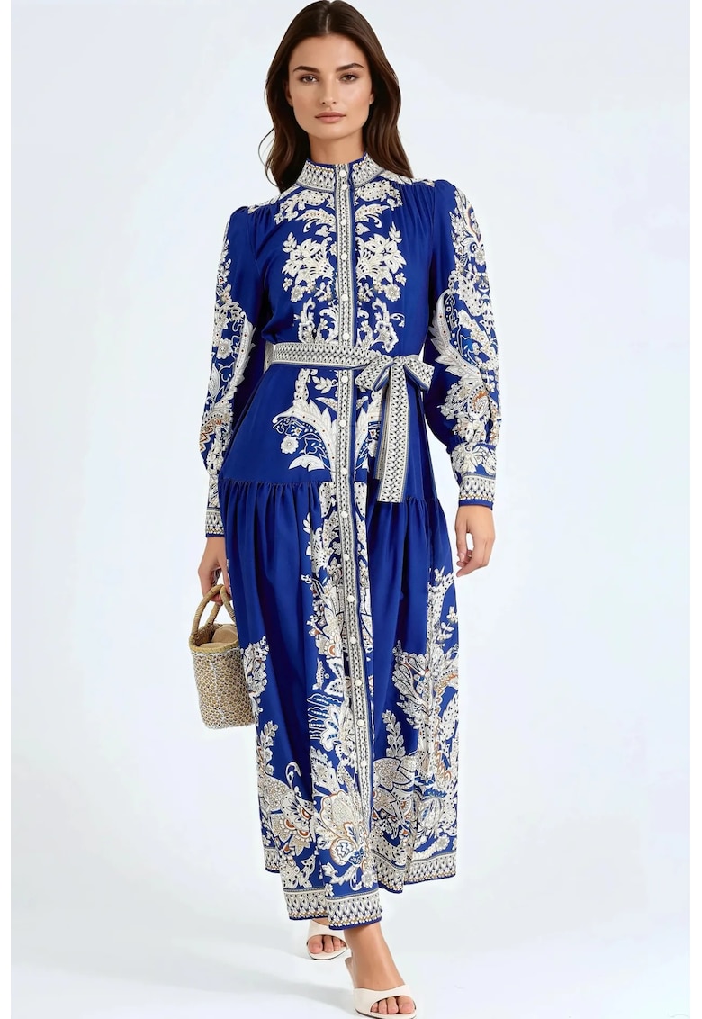 Rochie maxi - multicolor - poliester-bumbac-lycra