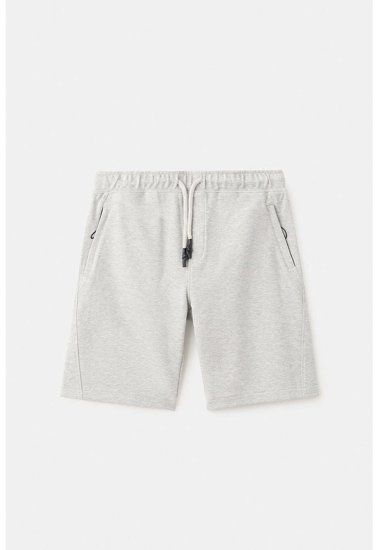 Pantaloni scurti de trening cu snur - Gri deschis melange